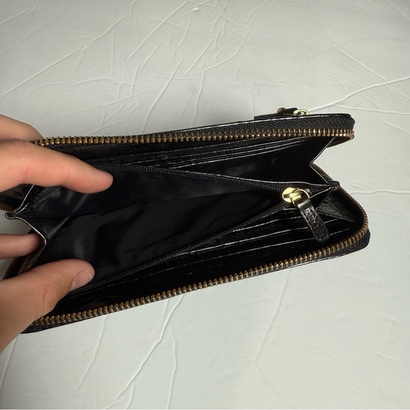 Brahmin Zipper Wallet Black and Silver Shimmer Ombre Crocodile Pattern - Picture 10 of 11